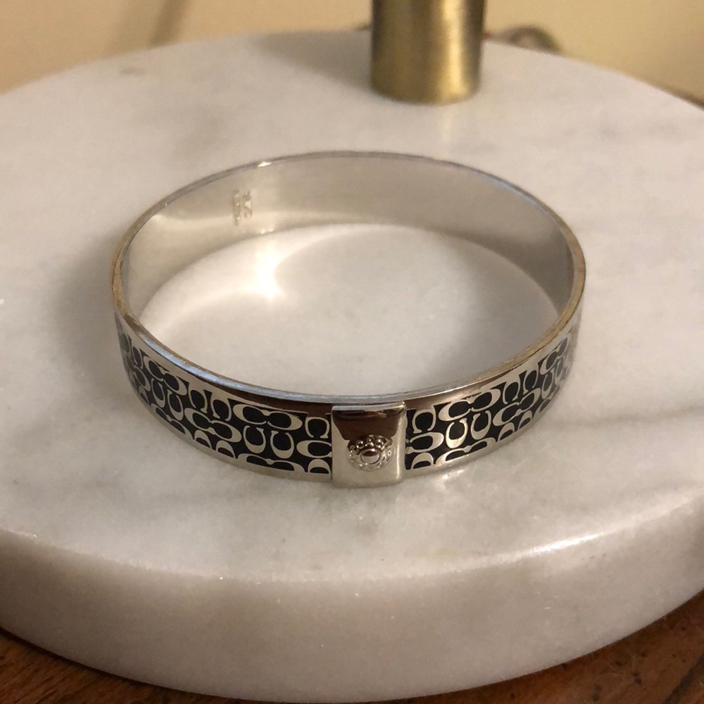 Authentic Coach black and silver bangle